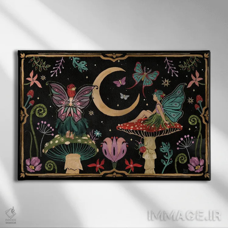 تابلو باغ شگفتیها I (تاریک) اثر باورا جون - نمای روبهرو روی دیوار