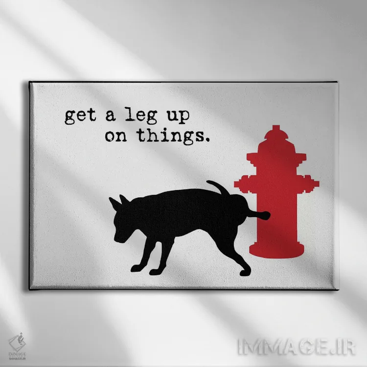 تابلو یک گام جلوتر روی سفید اثر داگ ایز گود اند کت ایز گود (برند طراحی) - نمای روبهرو روی دیوار