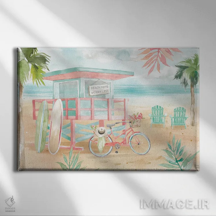 تابلو وقت موجسواری I اثر باورا جون - نمای روبهرو روی دیوار