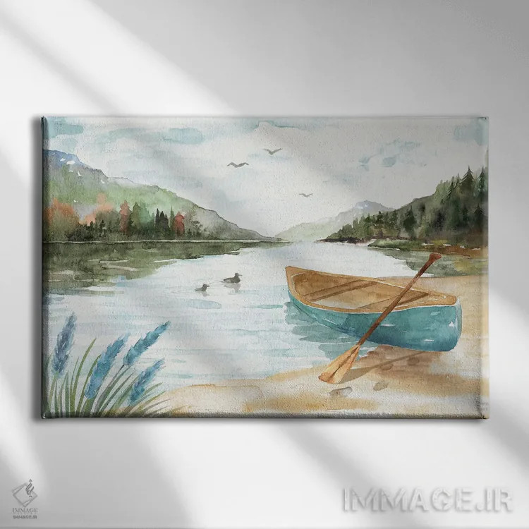 تابلو عشق دریاچه I اثر باورا جون - نمای روبهرو روی دیوار