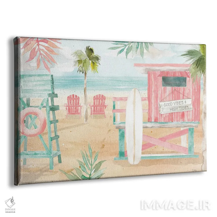 تابلو وقت موجسواری II اثر باورا جون - نمای پرسپکتیو محصول