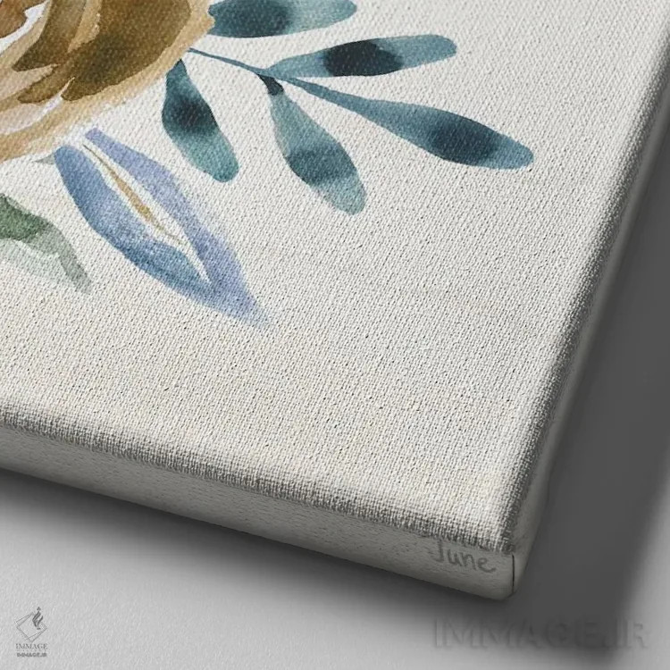 تابلو پاشش نیلی X اثر باورا جون - نمای نزدیک بافت بوم