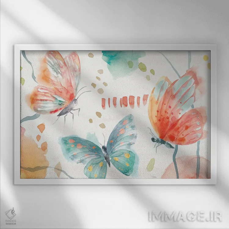 تابلو نجوای بالدار I اثر باورا جون - نمای قابدار سفید