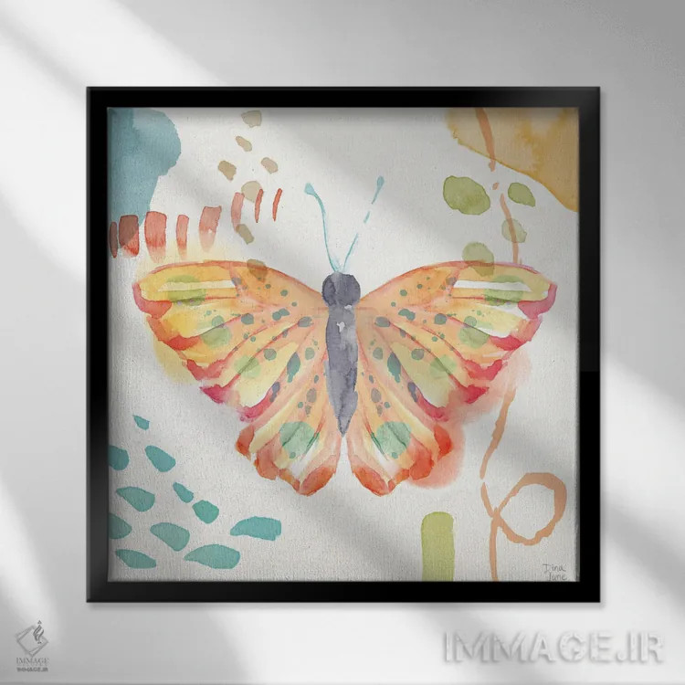 تابلو نجوای بالدار V اثر باورا جون - نمای قابدار مشکی