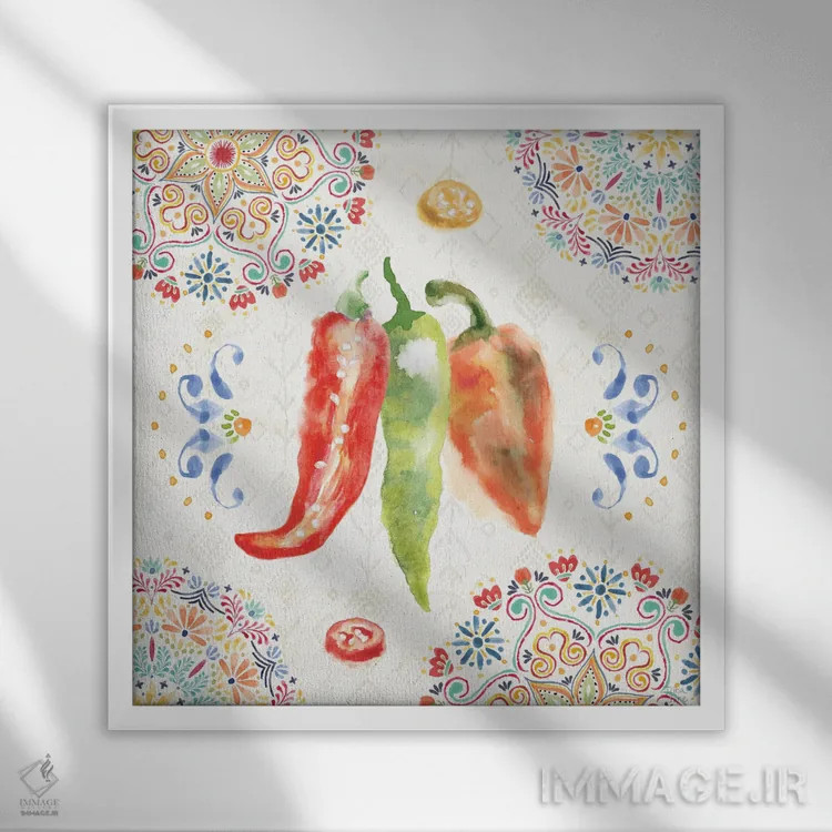 تابلو شیرین و تند III اثر باورا جون - نمای قابدار سفید