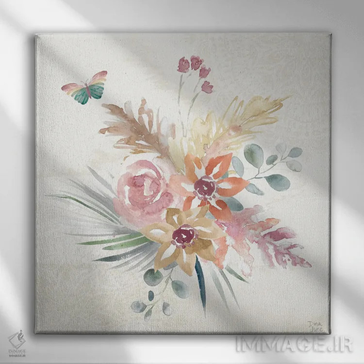 تابلو باغ بوهمی II اثر باورا جون - نمای روبهرو روی دیوار