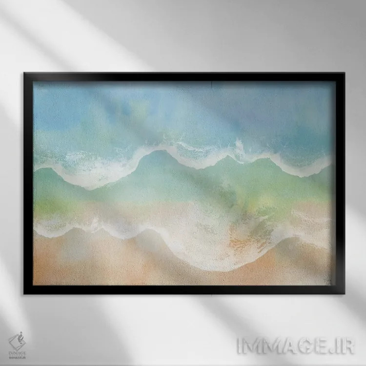 تابلو نسیم اقیانوس VII اثر باورا جون - نمای قابدار مشکی