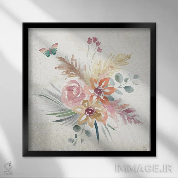 تابلو باغ بوهمی II اثر باورا جون - نمای قابدار مشکی