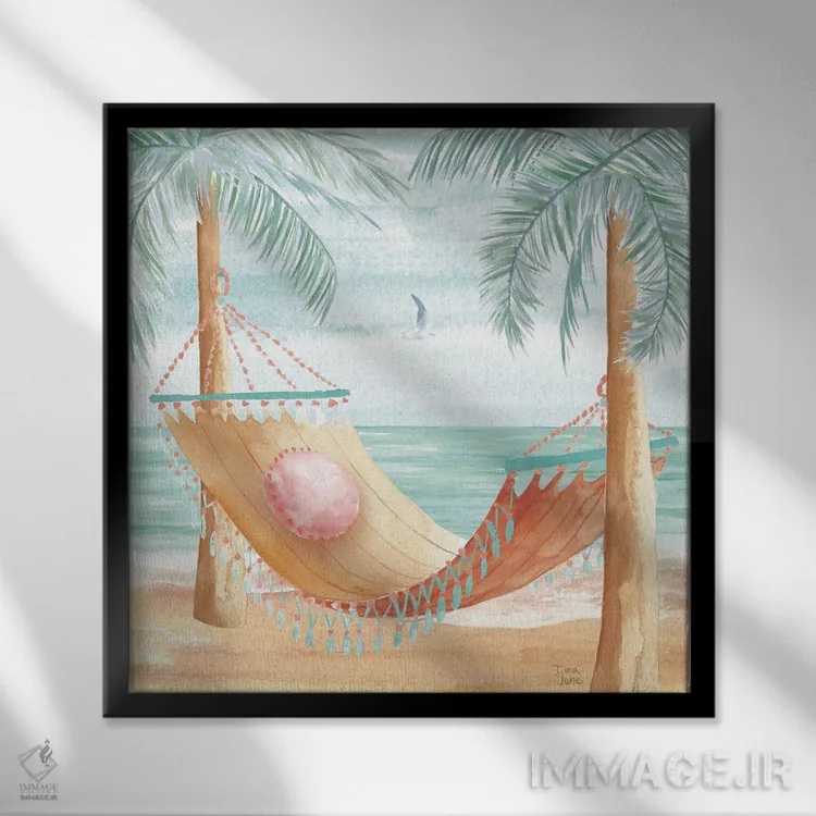 تابلو نسیم اقیانوس III اثر باورا جون - نمای قابدار مشکی