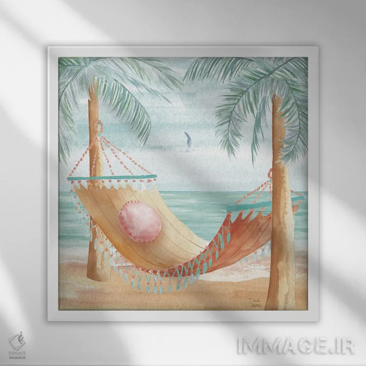 تابلو نسیم اقیانوس III اثر باورا جون - نمای قابدار سفید