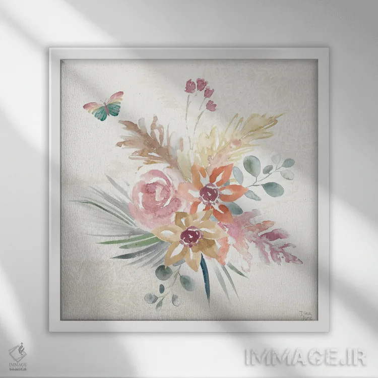 تابلو باغ بوهمی II اثر باورا جون - نمای قابدار سفید