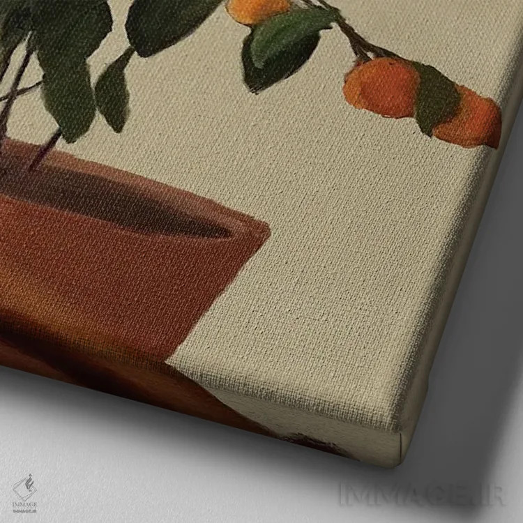 تابلو هلوها اثر اندیله - نمای نزدیک بافت بوم