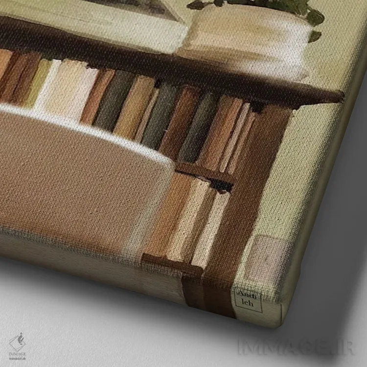 تابلو عصر یکشنبه اثر اندیله - نمای نزدیک بافت بوم