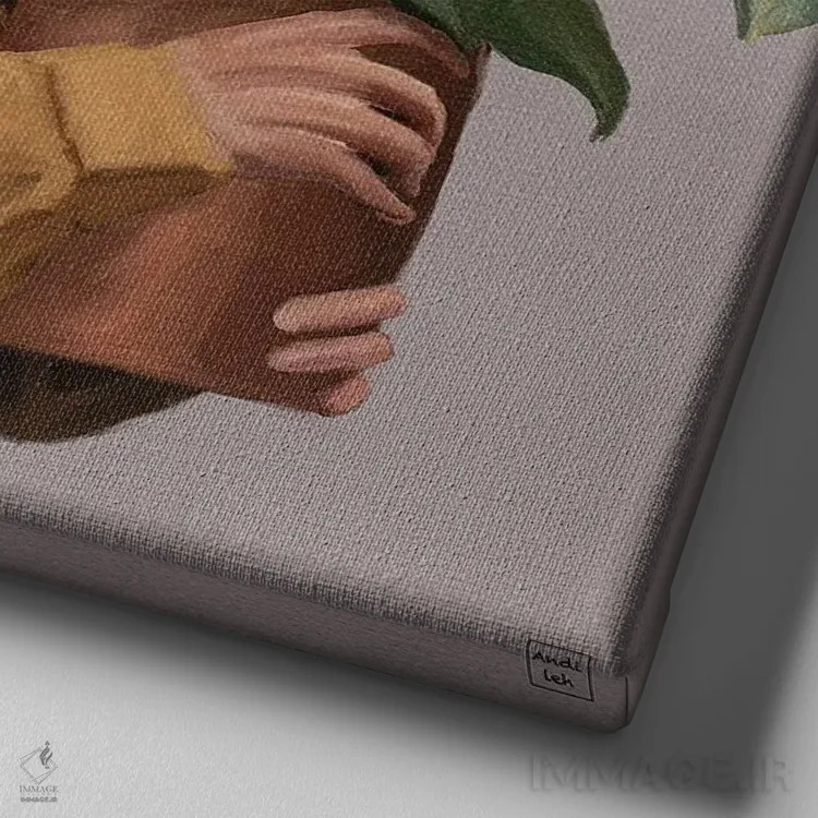 تابلو عاشق گیاه اثر اندیله - نمای نزدیک بافت بوم