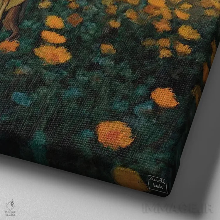 تابلو روح هیپی اثر اندیله - نمای نزدیک بافت بوم