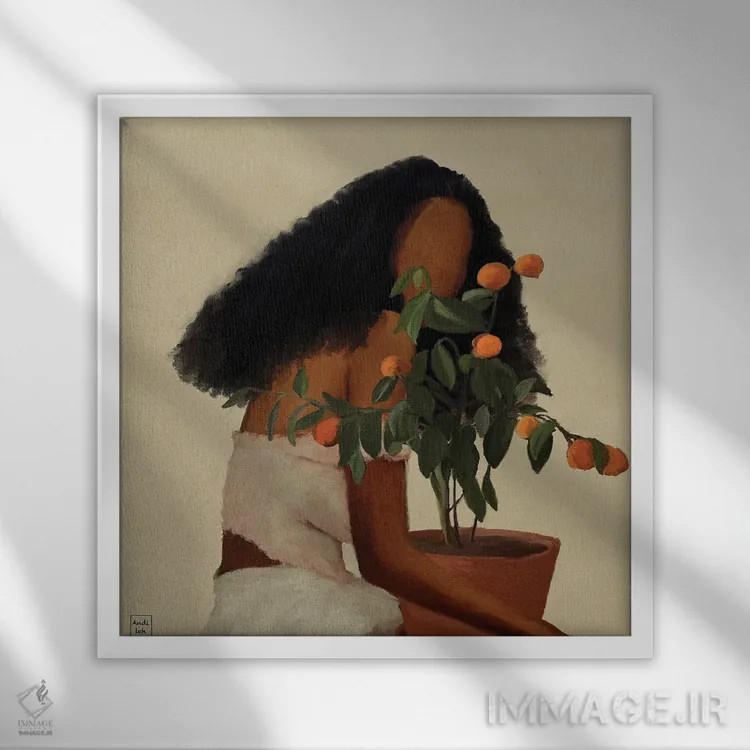 تابلو هلوها اثر اندیله - نمای قابدار سفید