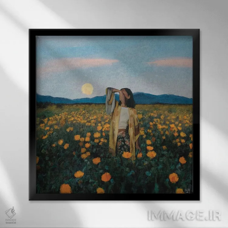 تابلو روح هیپی اثر اندیله - نمای قابدار مشکی