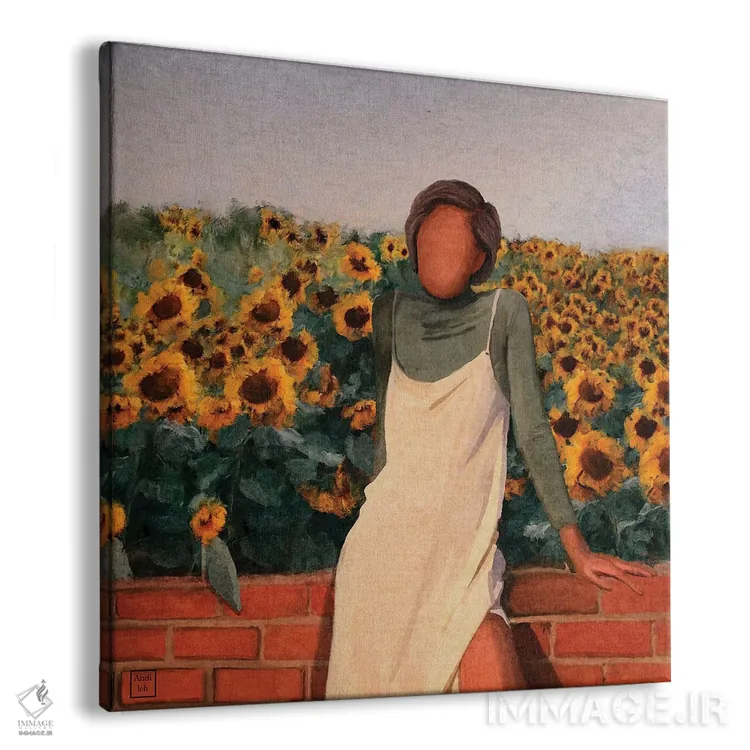 تابلو دختر آفتابگردان اثر اندیله - نمای پرسپکتیو محصول