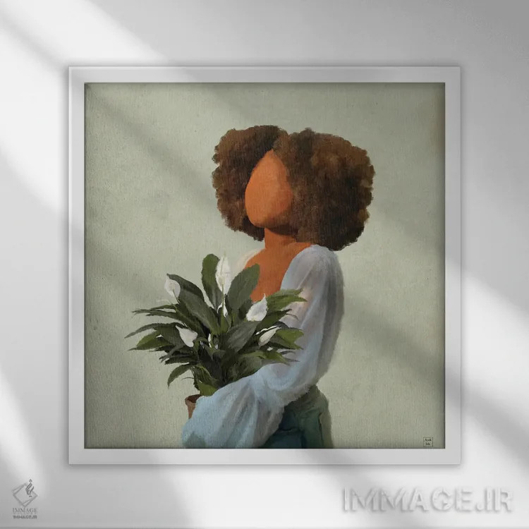 تابلو سوسنهای صلح اثر اندیله - نمای قابدار سفید