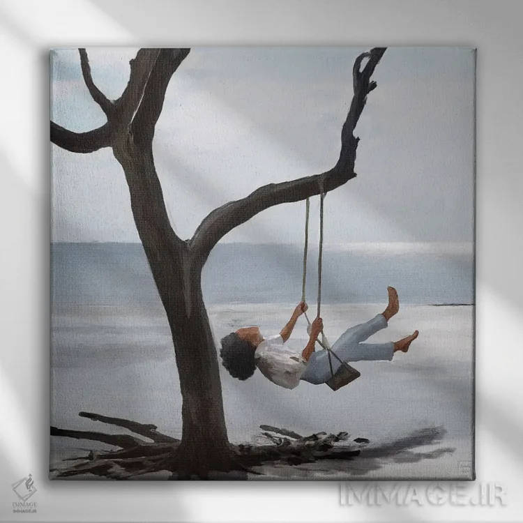 تابلو نور آسمان اثر اندیله - نمای روبهرو روی دیوار