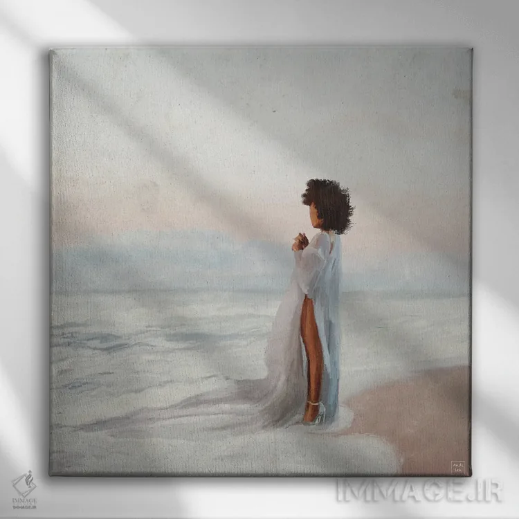 تابلو روح اقیانوس اثر اندیله - نمای روبهرو روی دیوار