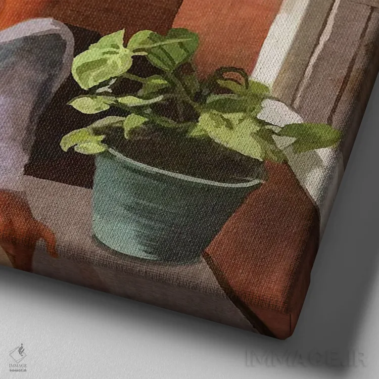 تابلو تنهایی اثر اندیله - نمای نزدیک بافت بوم