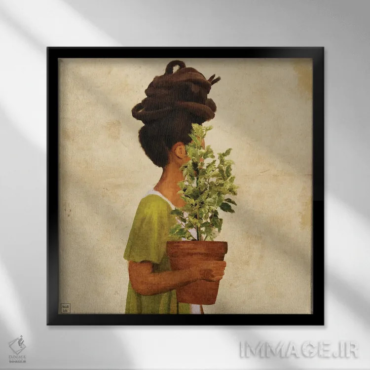 تابلو فرزند زمین اثر اندیله - نمای قابدار مشکی