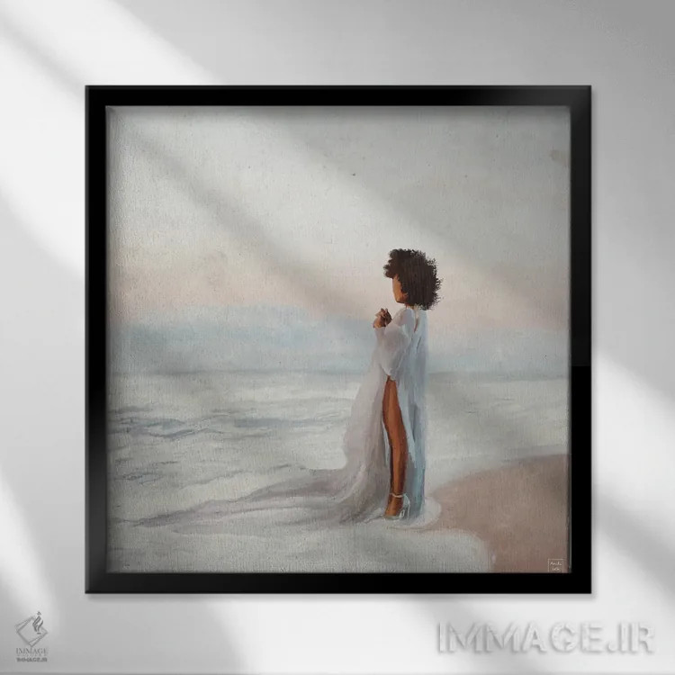 تابلو روح اقیانوس اثر اندیله - نمای قابدار مشکی