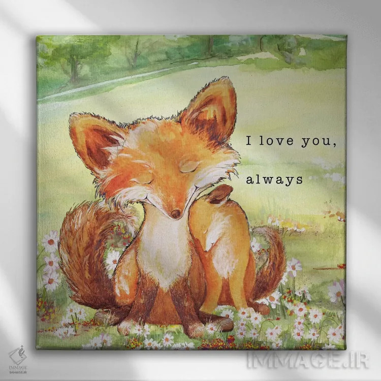 تابلو افسانههای روباه II اثر دیانآرت (نام هنری) - نمای روبهرو روی دیوار