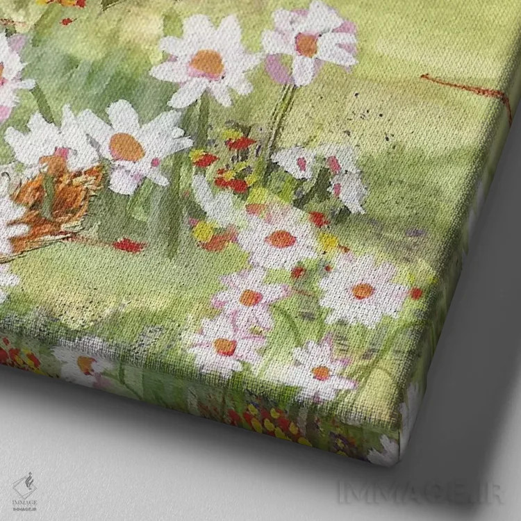 تابلو افسانههای روباه I اثر دیانآرت (نام هنری) - نمای نزدیک بافت بوم