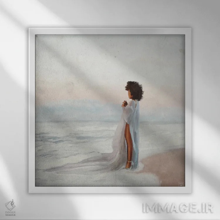 تابلو روح اقیانوس اثر اندیله - نمای قابدار سفید