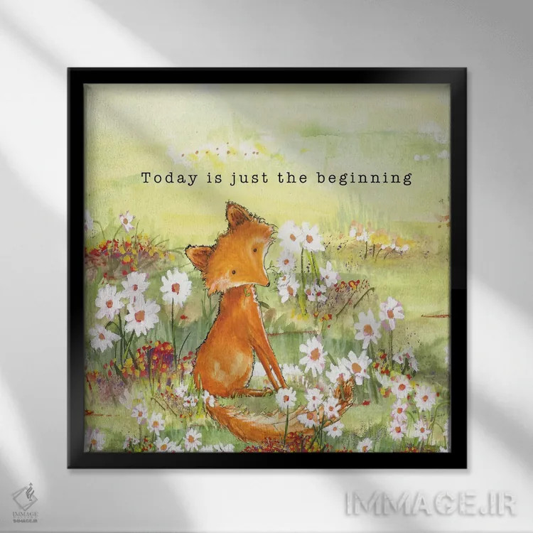 تابلو افسانههای روباه I اثر دیانآرت (نام هنری) - نمای قابدار مشکی