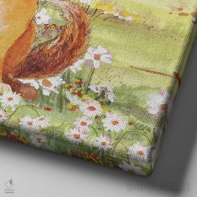 تابلو افسانههای روباه II اثر دیانآرت (نام هنری) - نمای نزدیک بافت بوم