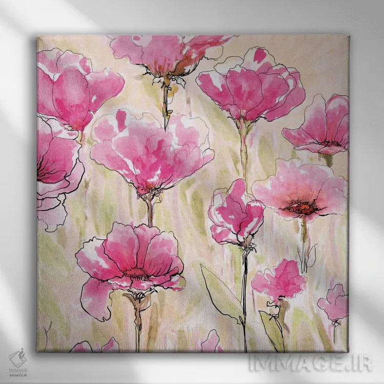 تابلو عشق صورتی I اثر دیانآرت (نام هنری) - نمای روبهرو روی دیوار