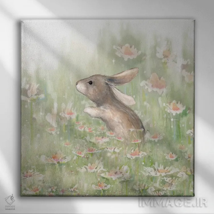 تابلو مهمان مرغزار II اثر دیانآرت (نام هنری) - نمای روبهرو روی دیوار