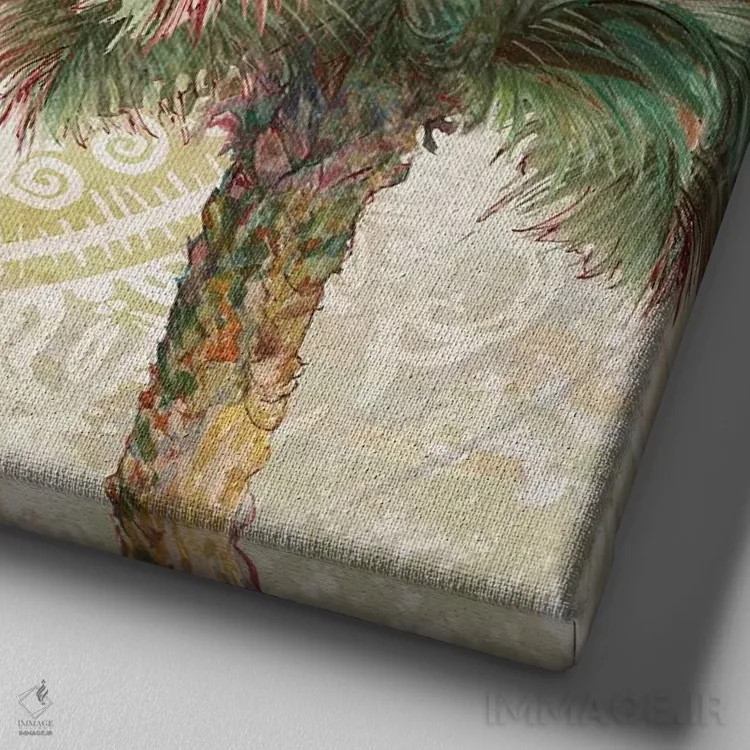 تابلو نخلها دور I اثر دیانآرت (نام هنری) - نمای نزدیک بافت بوم