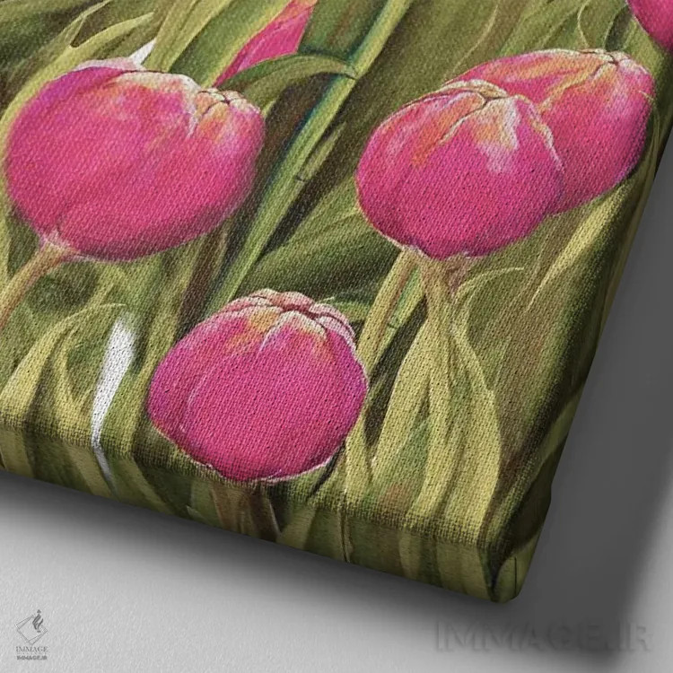 تابلو سمفونی لالهها II اثر دیانآرت (نام هنری) - نمای نزدیک بافت بوم