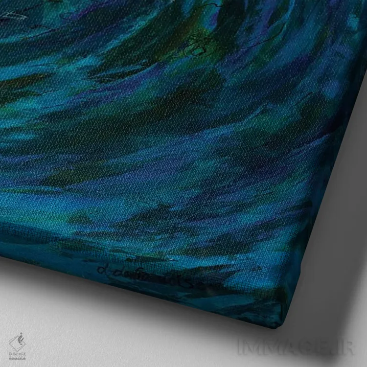 تابلو موج اثر دیانآرت (نام هنری) - نمای نزدیک بافت بوم
