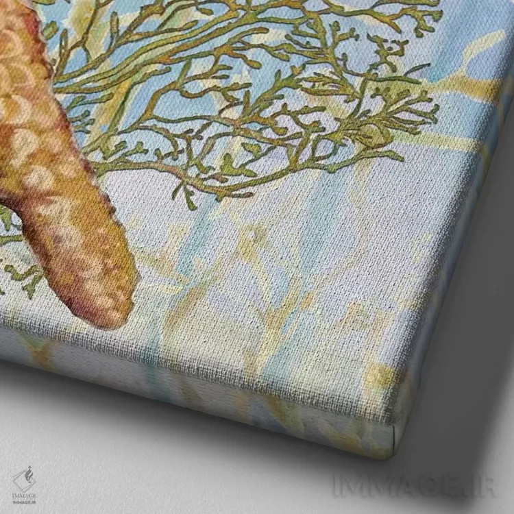 تابلو ترکیب صدفها II اثر دیانآرت (نام هنری) - نمای نزدیک بافت بوم