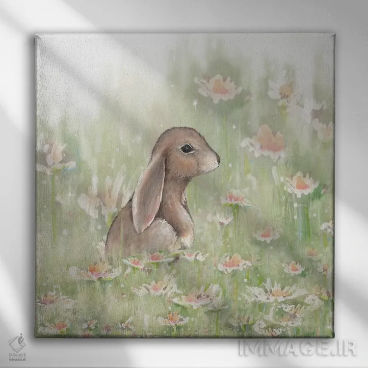 تابلو مهمان مرغزار III اثر دیانآرت (نام هنری) - نمای روبهرو روی دیوار