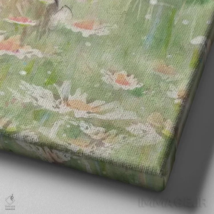 تابلو مهمان مرغزار II اثر دیانآرت (نام هنری) - نمای نزدیک بافت بوم