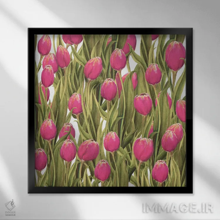 تابلو سمفونی لالهها II اثر دیانآرت (نام هنری) - نمای قابدار مشکی