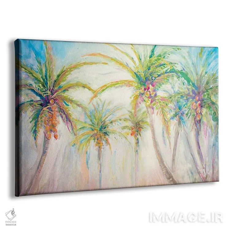 تابلو صحنهای از نخلها با آبرنگ اثر دیانآرت (نام هنری) - نمای پرسپکتیو محصول