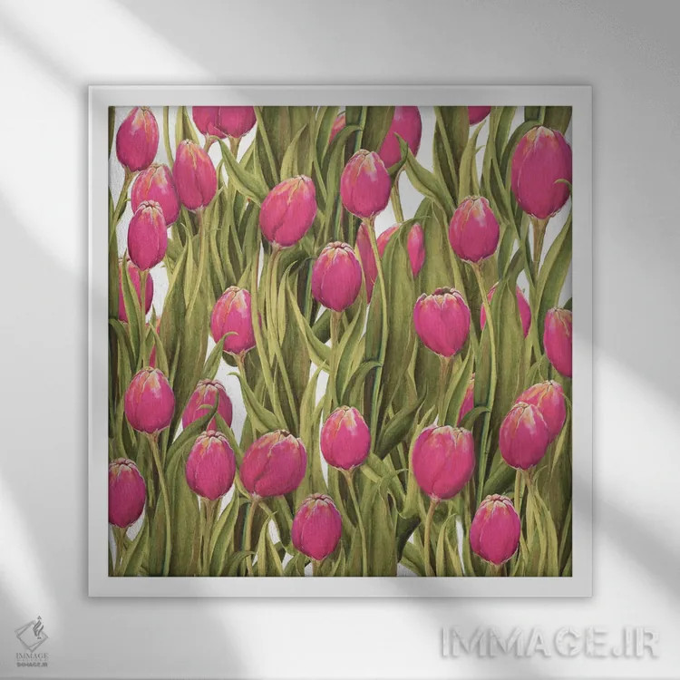 تابلو سمفونی لالهها II اثر دیانآرت (نام هنری) - نمای قابدار سفید