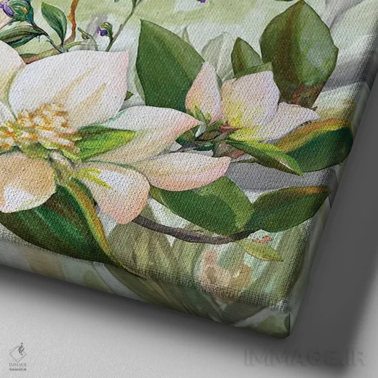 تابلو لانهٔ پرندگان I اثر دیانآرت (نام هنری) - نمای نزدیک بافت بوم