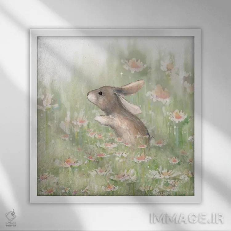 تابلو مهمان مرغزار II اثر دیانآرت (نام هنری) - نمای قابدار سفید