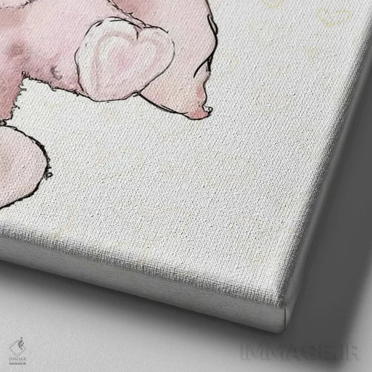 تابلو هر قلب یک آغوش II اثر دیانآرت (نام هنری) - نمای نزدیک بافت بوم