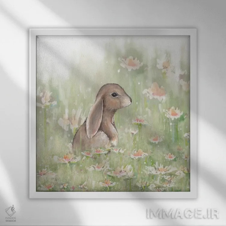 تابلو مهمان مرغزار III اثر دیانآرت (نام هنری) - نمای قابدار سفید