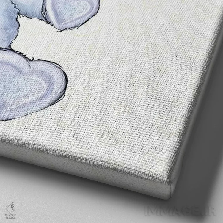 تابلو هر قلب یک آغوش I اثر دیانآرت (نام هنری) - نمای نزدیک بافت بوم