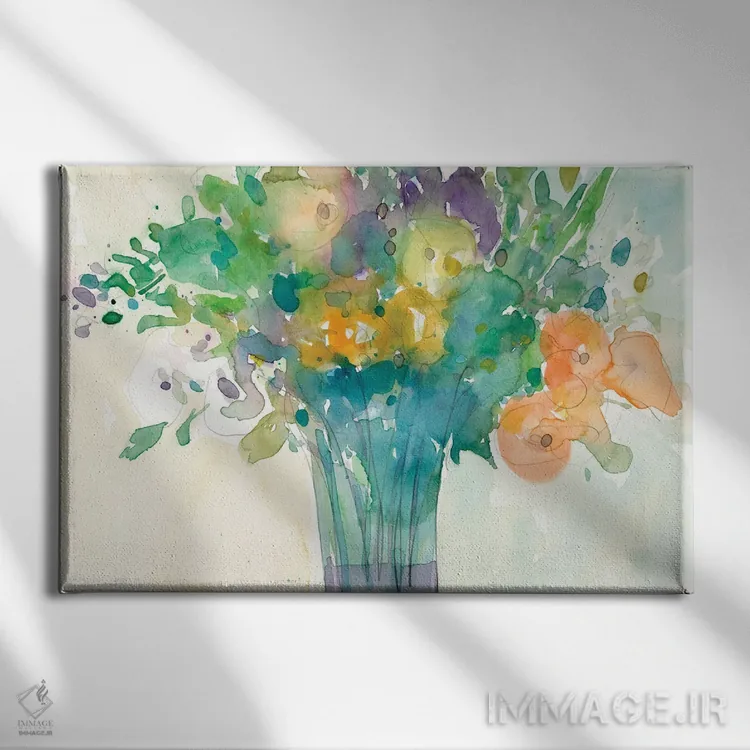 تابلو پاشش رنگ آبیدودی I اثر ساموئل دیکسون - نمای روبهرو روی دیوار